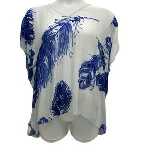 •-, Karen Kane Silk Boho Velvet Feather Kimono B26